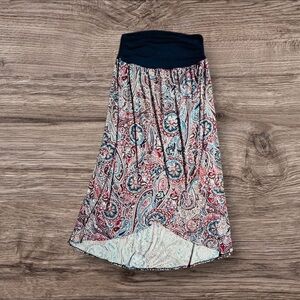 Apt. 9 Multicolor Paisley High Low Skirt with Center Slit